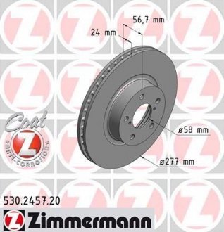 Диск гальмівний Coat Z ZIMMERMANN 530245720