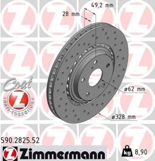 Диск гальмівний SPORT Z ZIMMERMANN 590282552